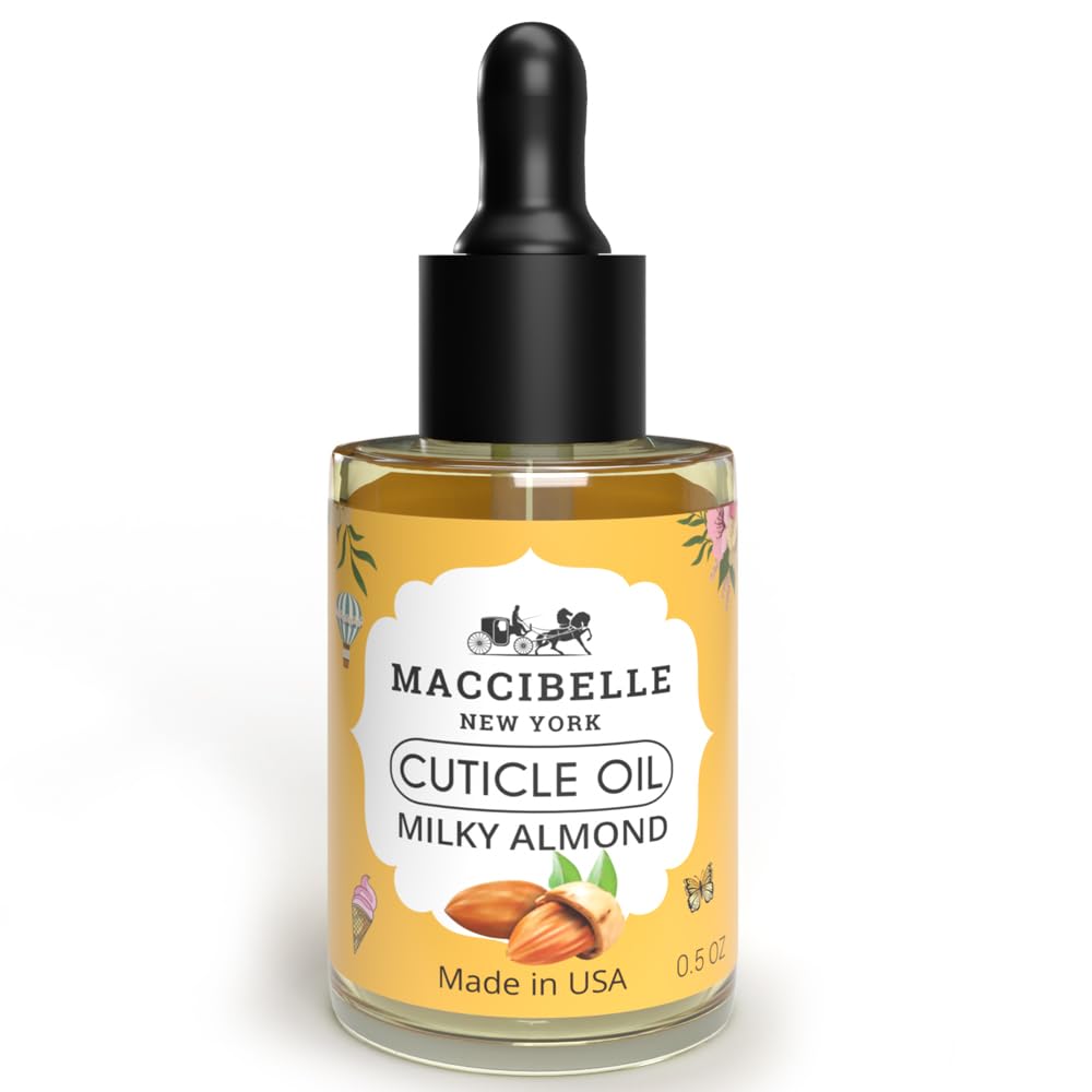 Cuticle Oil Almond Oil 0.5 oz - For Dry Nail Cracked Cuticles (Milky Almond 0.5 Fl Oz)
