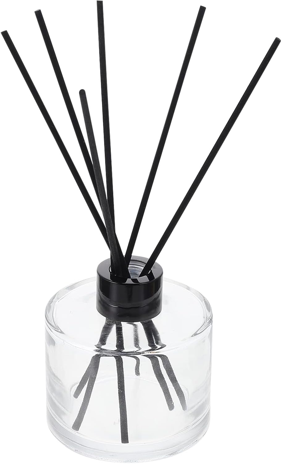 1set Glass Bottles Reed Diffuser Bottle Black Rattan Sticks Refillable Perfume Diffuser for Home Car Living Room Decor and Spa
