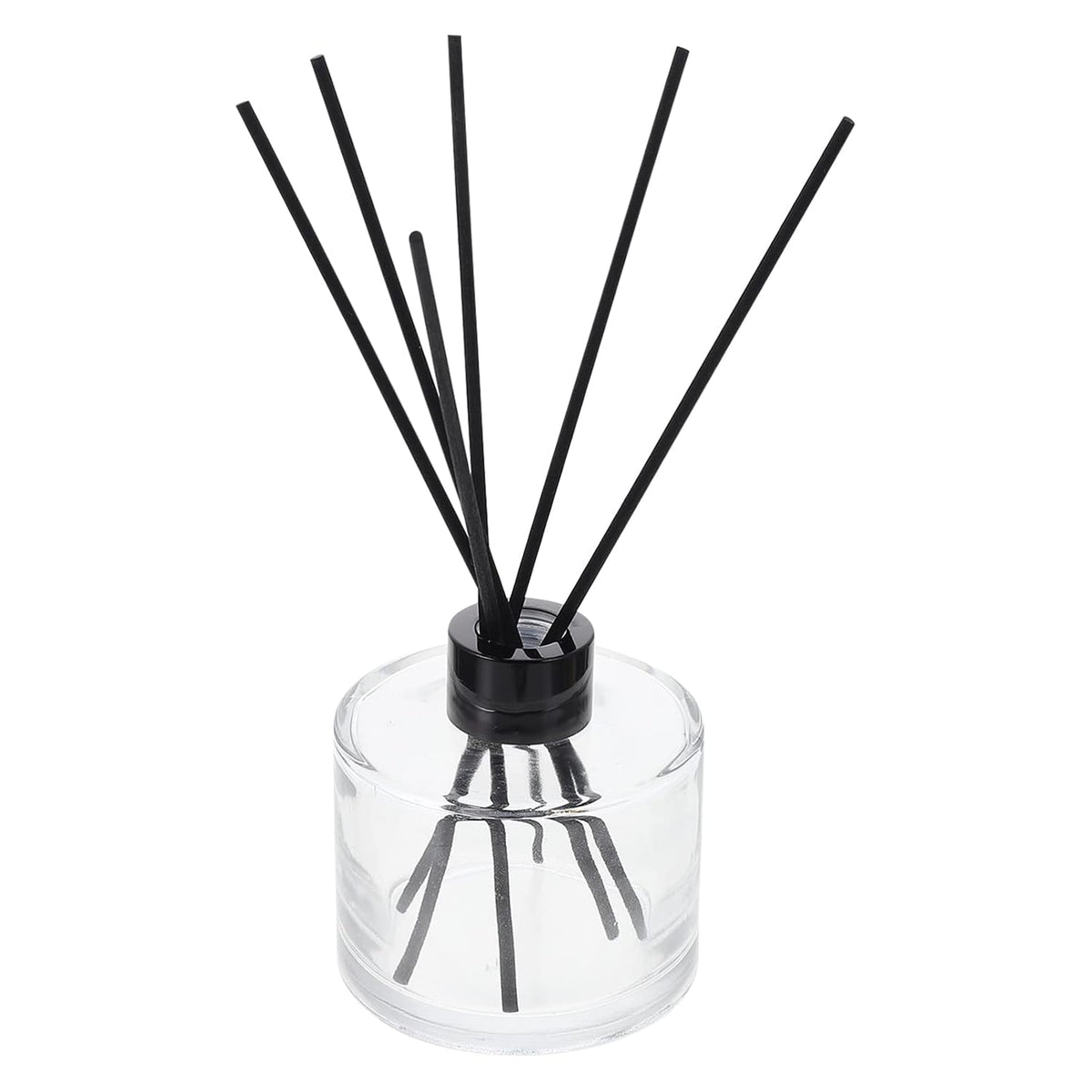 1set Glass Bottles Reed Diffuser Bottle Black Rattan Sticks Refillable Perfume Diffuser for Home Car Living Room Decor and