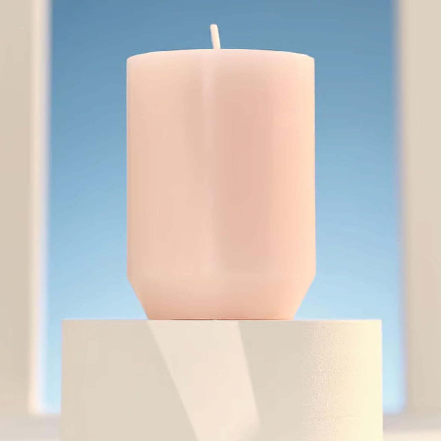 Bougies la Française Scented Pillar Candle, Peony Pink with Rose, Red Fruits and Elderberry Blossom, Made in Tunisia, Approx. 45-Hour Burn Time, 2.76 x 3.74 Inches