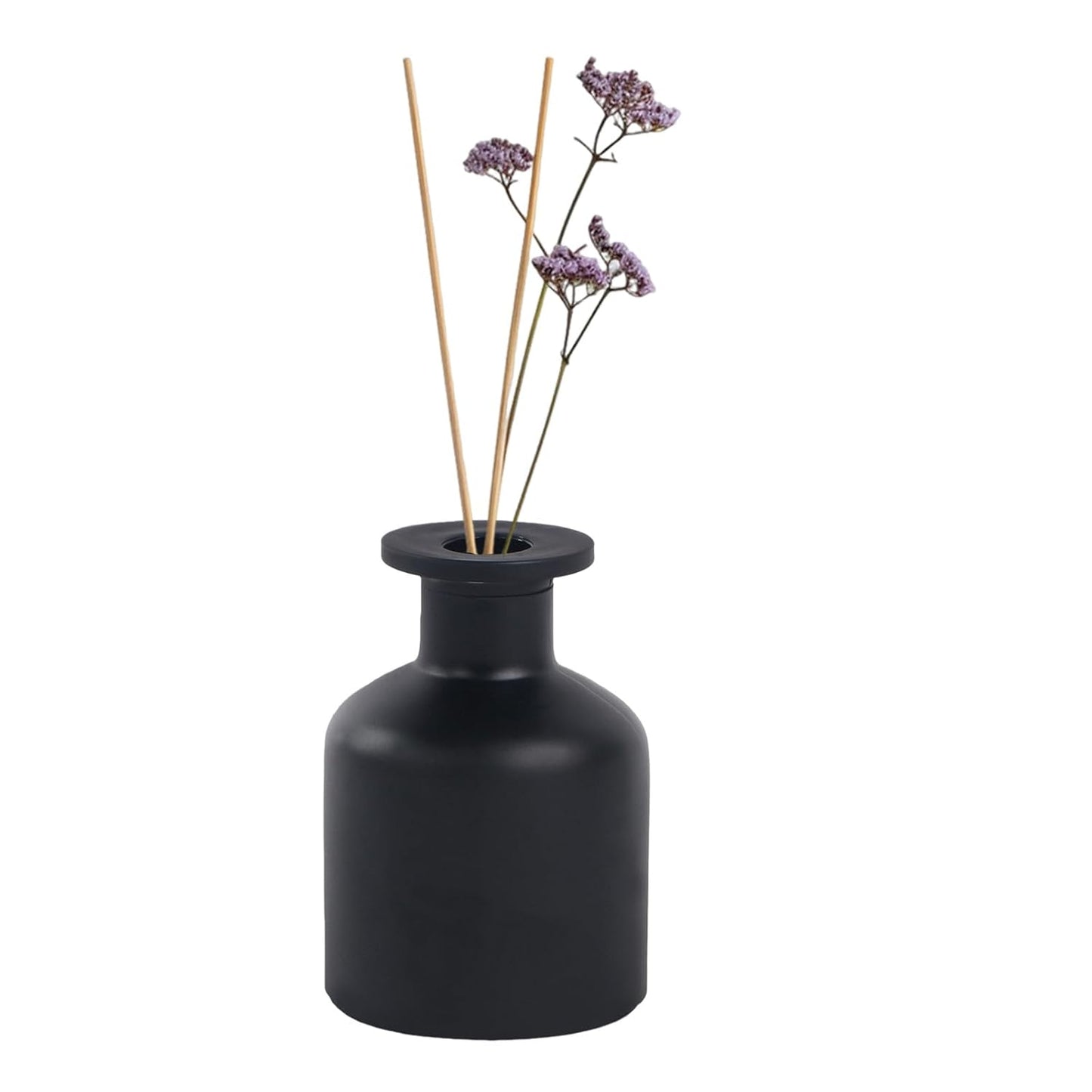 1PCS 150ml/5oz Empty Refillable Glass Diffuser Bottle Diffuser Jars Aromatherapy Storage Container Fragrance Accessories Use for DIY Replacement Reed Diffuser Sticks Crafts Decor (Black)
