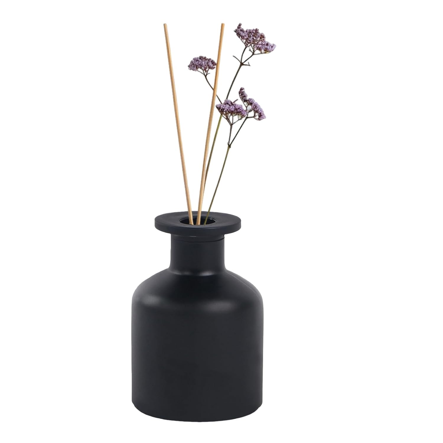 1PCS 150ml/5oz Empty Refillable Glass Diffuser Bottle Diffuser Jars Aromatherapy Storage Container Fragrance Accessories Use for DIY Replacement Reed Diffuser Sticks Crafts Decor (Black)