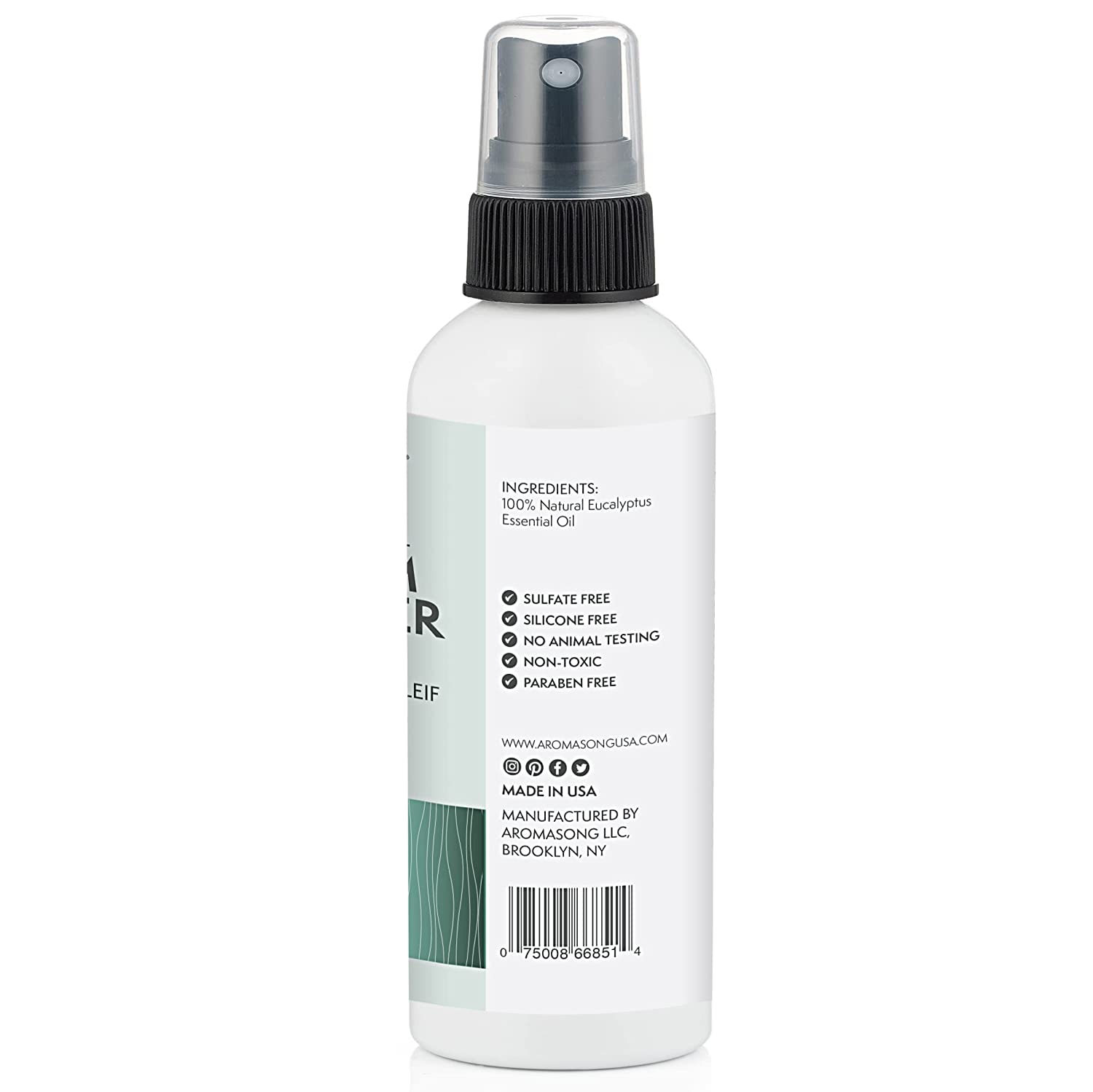 Aromasong Eucalyptus Shower Spray 2-Pack - 100% Pure Eucalyptus Oil - Natural Essential Oil Mist for Relaxing Aromatherapy Infusion Vapor for Hot Tub, Spa, Steam Sauna Room - Used for Sinus