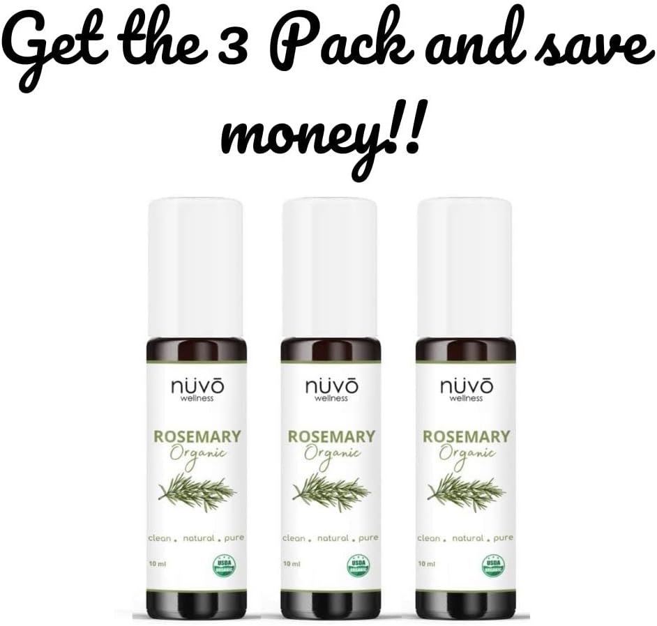Rosemary Oil for Hair Growth - Blended with Organic Jojoba Oil - Use for Hair Skin Nails - Product of Canada - 10ml