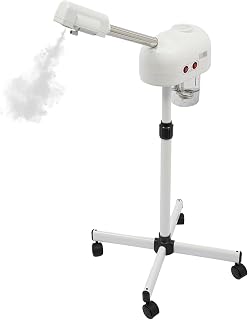 Facial Steamer 800W Ozone Therapy, Face Steamer Machine 110V 750ml Tank, Salon Spa Skin Care Steamer, Warm Mist 42℃, Adjustable Height Floor Standing Steamer, for Beauty Salon Spa Home Skin Care