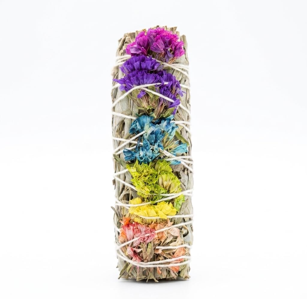 White Sage Smudge Sticks Variety Mix 4 Inches (6 Bundles) - Sage Kit | Sage with Palo Santo, Lavender, Eucalyptus, Cinnamon, Rose Petals & Others - Sustainably Sourced California for Meditation