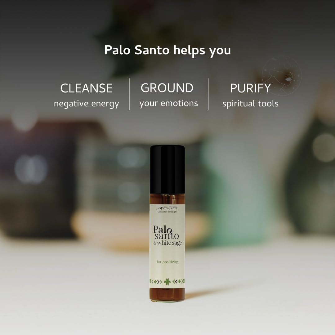 Palo Santo & Cinnamon Essential Oil Roll-On by Aromafume | 1 x 10ml / 0.33 fl oz | Aromatherapy Oils | Natural Roll On Perfume | Spiritual Meditation Accessories