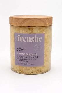 Being Frenshe Lavender Cloud Magnesium Bath Salts – Relaxing Bath Soak with L-Theanine & Primrose Oil, Unwind & Rest Formula, 16 oz
