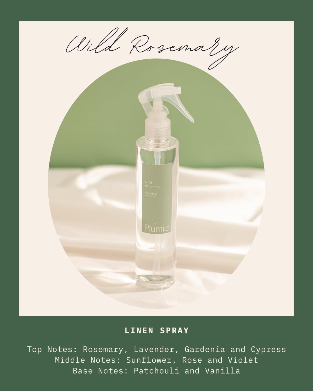 Linen Spray - 9 Fl oz - Wild Rosemary Scent - Fabric Freshener - Odor Eliminator - Uplifting Linen Mist - Aromatic Home Fragrance - Great for Bedding and Upholstery