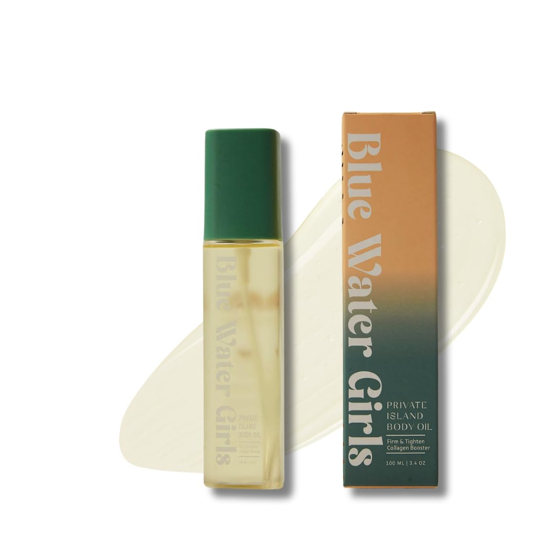 Private Island Body Oil with Collagen Peptides – Deeply Hydrating After-Shower Oil for Winter-Dry Skin – Firming, Nourishing & Barrier-Restoring with Shea Oil, Sweet Almond Oil & Squalane (3.4 oz)