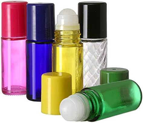 The Parfumerie 30 ml. Glass Roll on Bottle. Perfect for Essential Oils Aromatherapy, Perfume and Cologne. Plastic Roller. Pipettes Included … (12 Bottles, Swirl)