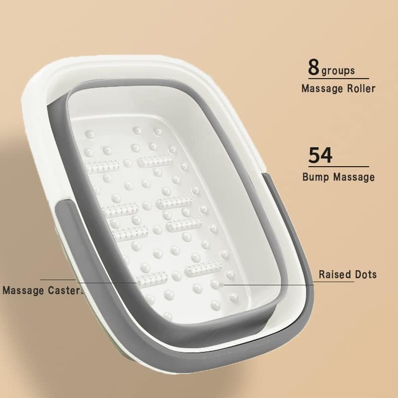 Beinilai Collapsible Foot Bath Kit, Foot Soaking Tub with Handle and Massage Acupoint, Tea Tree Oil Foot Soak with Epsom Salt, and Pedicure Feet File