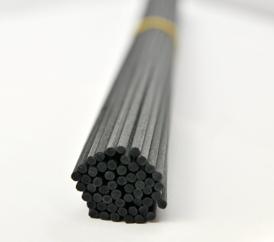 50 Pieces Fiber Reed Diffuser Replacement Refill Sticks for Aroma Fragrance (Black, 10" x3mm)