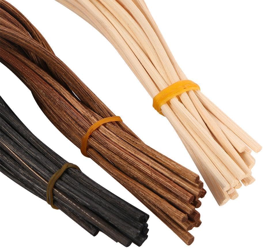10Pcs Wavy Rattan Reed Diffuser Sticks, Natural Rattan Fragrance Aromatherapy Volatile Replacement Refill Essential Sticks (Brown)