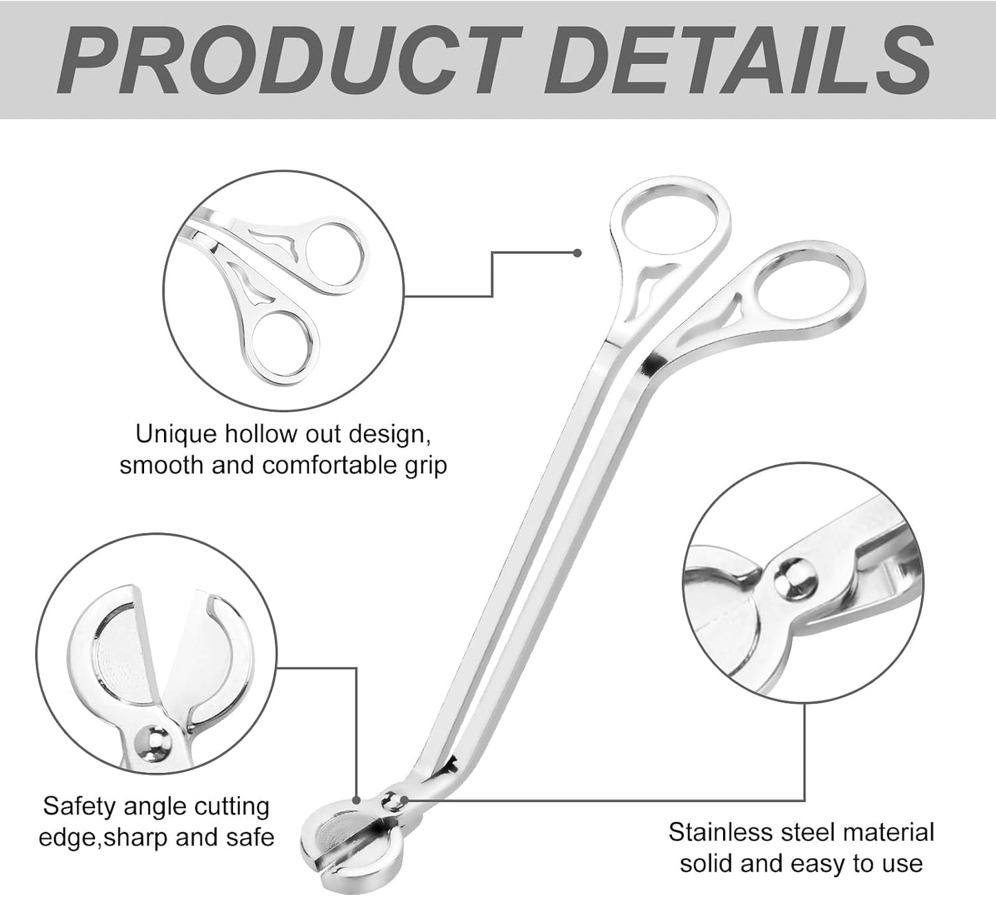 Candle Wick Trimmer, Wick Clipper Cutter Scissor (Silver)