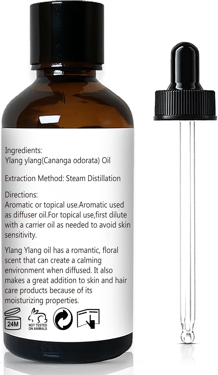 GM Gumili Ylang Ylang Essential Oil 1 Oz – 100% Pure & Natural Ylang Ylang Oil for Skin, Aromatherapy, Massage & Relaxation – 30ml