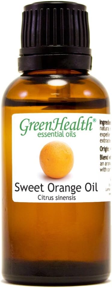 Sweet Orange – 1 fl oz (30 ml) Glass Bottle w/Euro Dropper – 100% Pure Essential Oil – GreenHealth