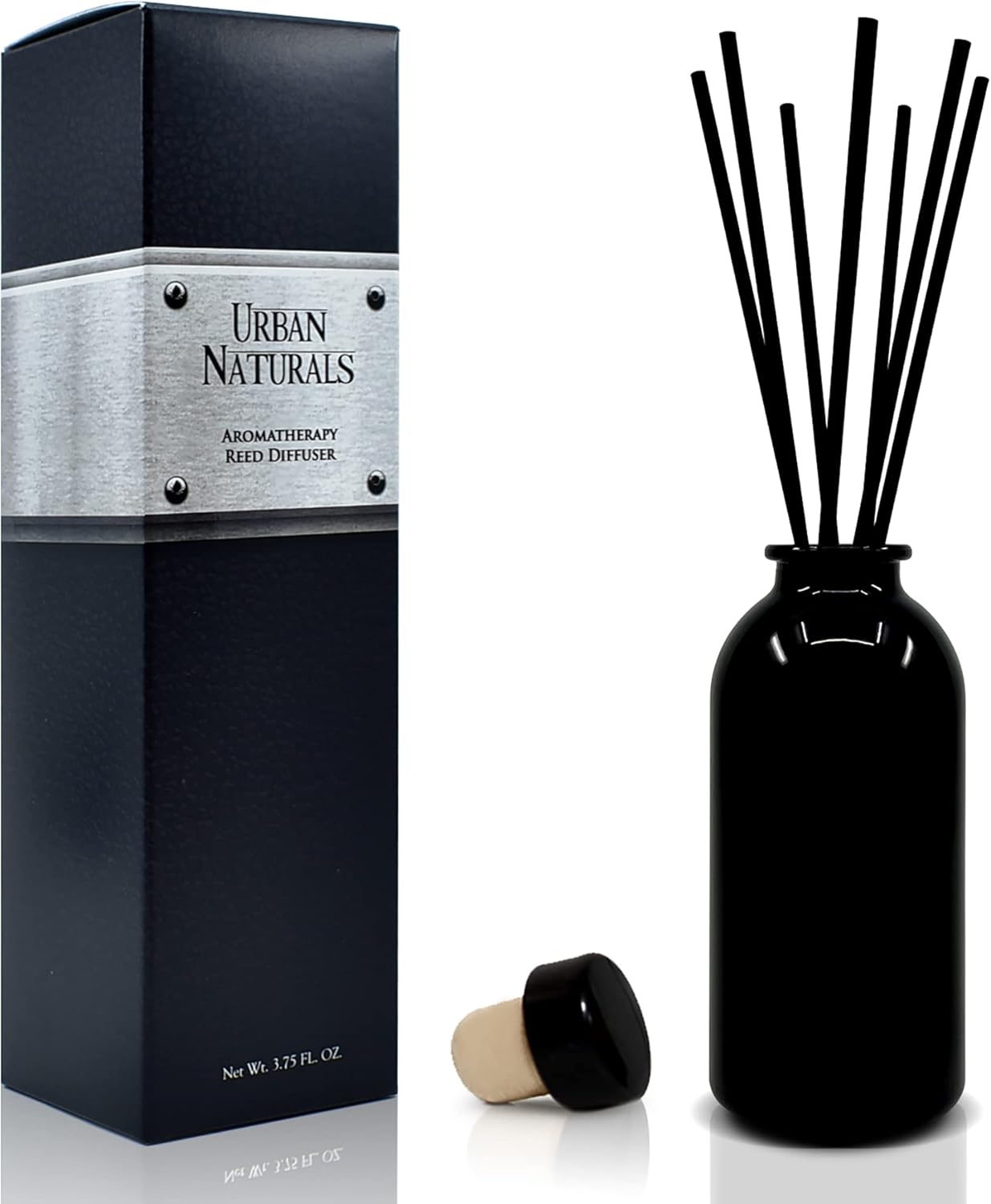 Urban Naturals Lavender Fields Oil Essential Oil Reed Diffuser Set with Real Lavender Stems! French Blossoms, Geranium & Clary Sage | #1 Gift Idea for Aromatherapy & Stress Relief | Vegan | USA Made