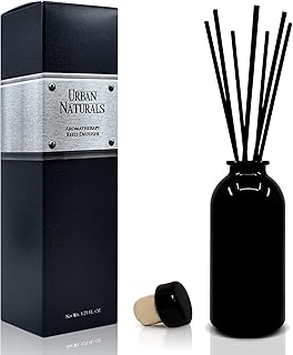 Urban Naturals Lavender Fields Oil Essential Oil Reed Diffuser Set with Real Lavender Stems! French Blossoms, Geranium & Clary Sage | #1 Gift Idea for Aromatherapy & Stress Relief | Vegan | USA Made