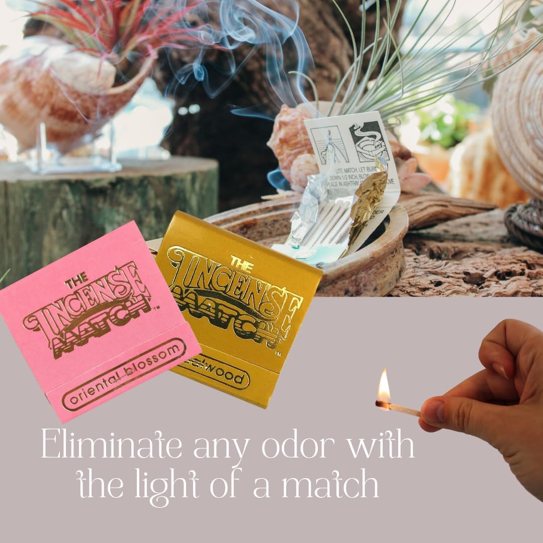 16 Pack of Incense Matches - Portable, Eco-Friendly Scented Matches for Instant Fragrance & Odor Elimination | Travel-Friendly Air Freshener | 30 matchsticks per Matchbook, 480 matchsticks per Order
