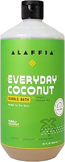 Alaffia Everyday Coconut Bubble Bath, Purely Coconut Scent, 32 Oz