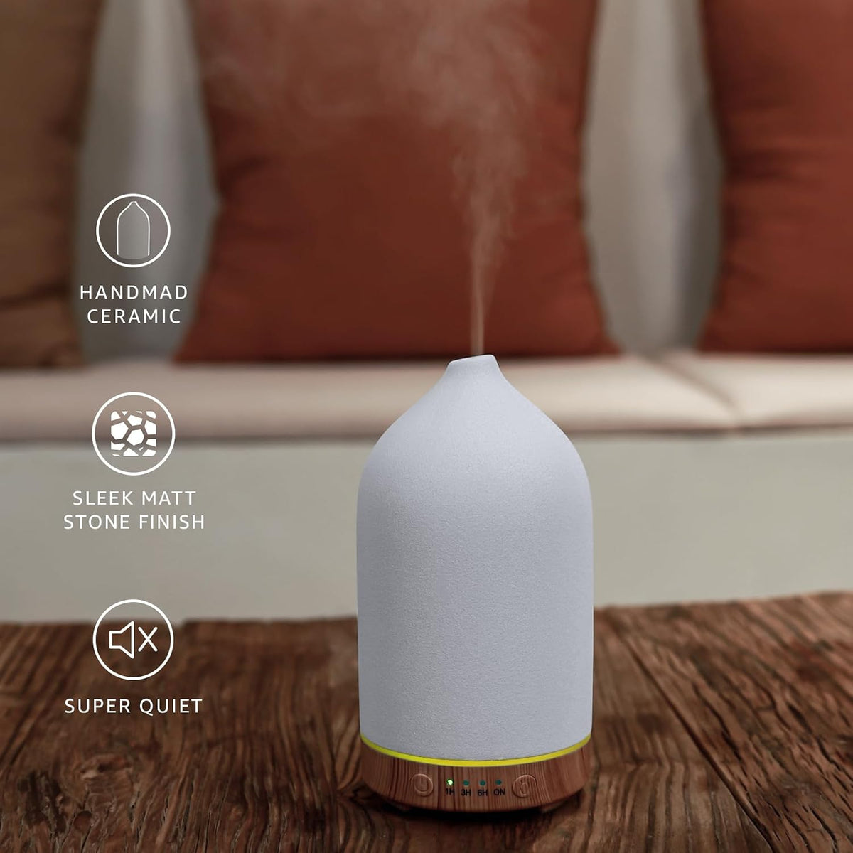 Gooamp 200ML Ceramic Essential Oil Diffuser for Home