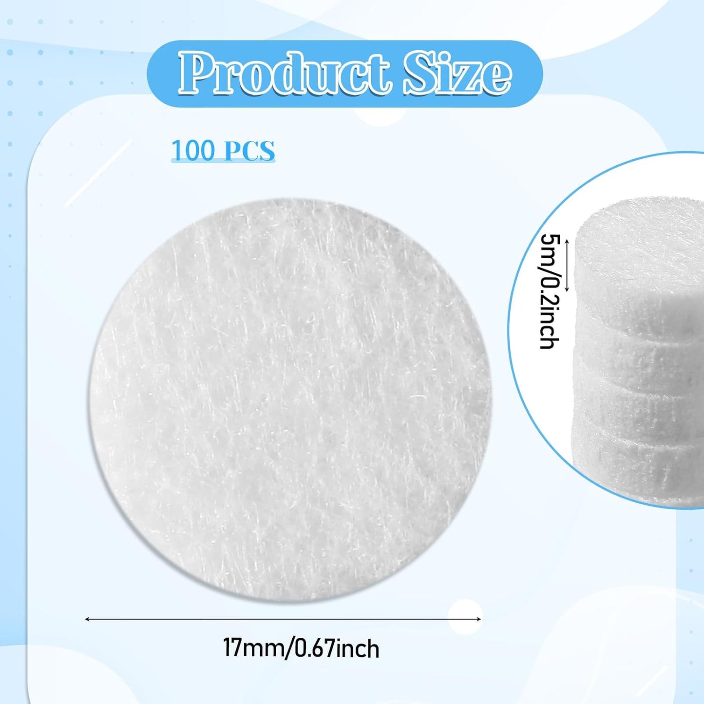 100 PCS Air Filter Scent Pads, 0.67in/17mm Essential Car Air Freshener Refill Felt Pads Unscented White Custom Car Airs Vent Clip Replacement Scent Pad Perfumes Refill Tablets for Cars Diffuser