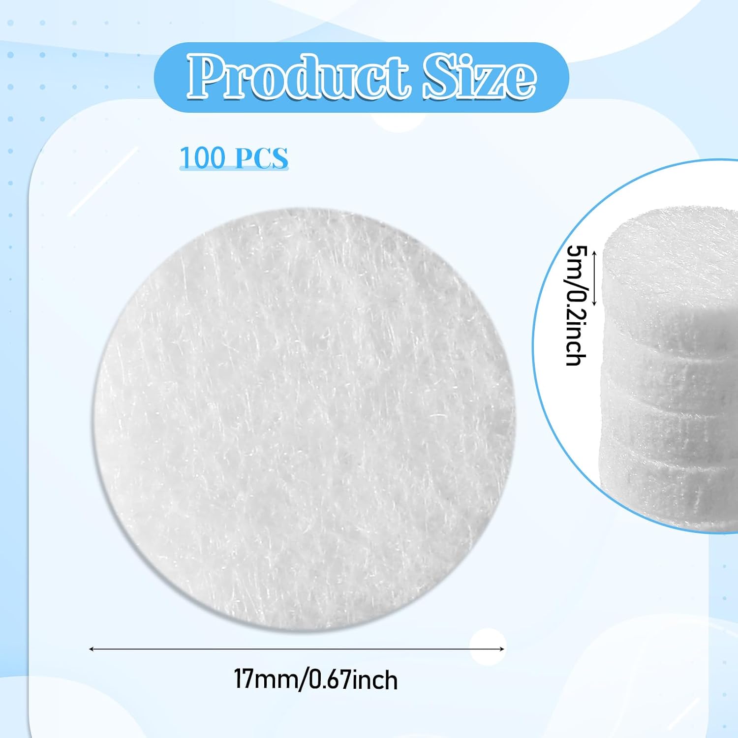 100 PCS Air Filter Scent Pads, 0.67in/17mm Essential Car Air Freshener Refill Felt Pads Unscented White Custom Car Airs Vent Clip Replacement Scent Pad Perfumes Refill Tablets for Cars Diffuser