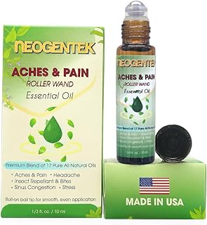 Aches & Pains Essential Oil Blend | Crafted from 17 Pure Botanical Oils | Natural Comfort & Relaxation – Aromatherapy Roll-On for Muscles & Joints, Headache – 10ml (Aches & Pains)