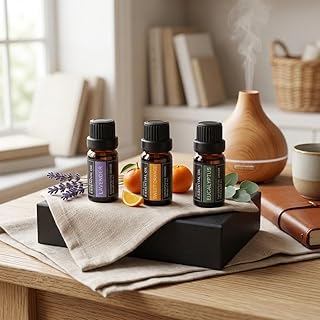Essential Oils Gift Set - 3 x 10ml Lavender, Eucalyptus & Sweet Orange, 100% Pure Plant-Based Therapy for Car Aromatherapy，Diffusers, Humidifiers, Relaxation & Home Spa - The Serenity Trio