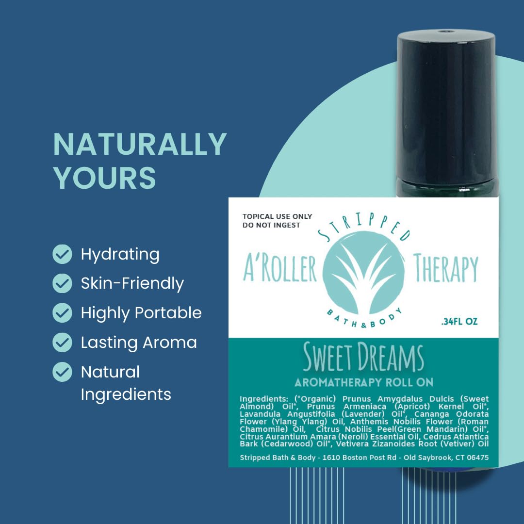 Sweet Dreams Bedtime Relaxation Aromatherapy | Night Time Unwind Support Aromatherapy Roll-On w/Lavender, Neroli & Chamomile Essential Oils | Stocking Stuffer Idea