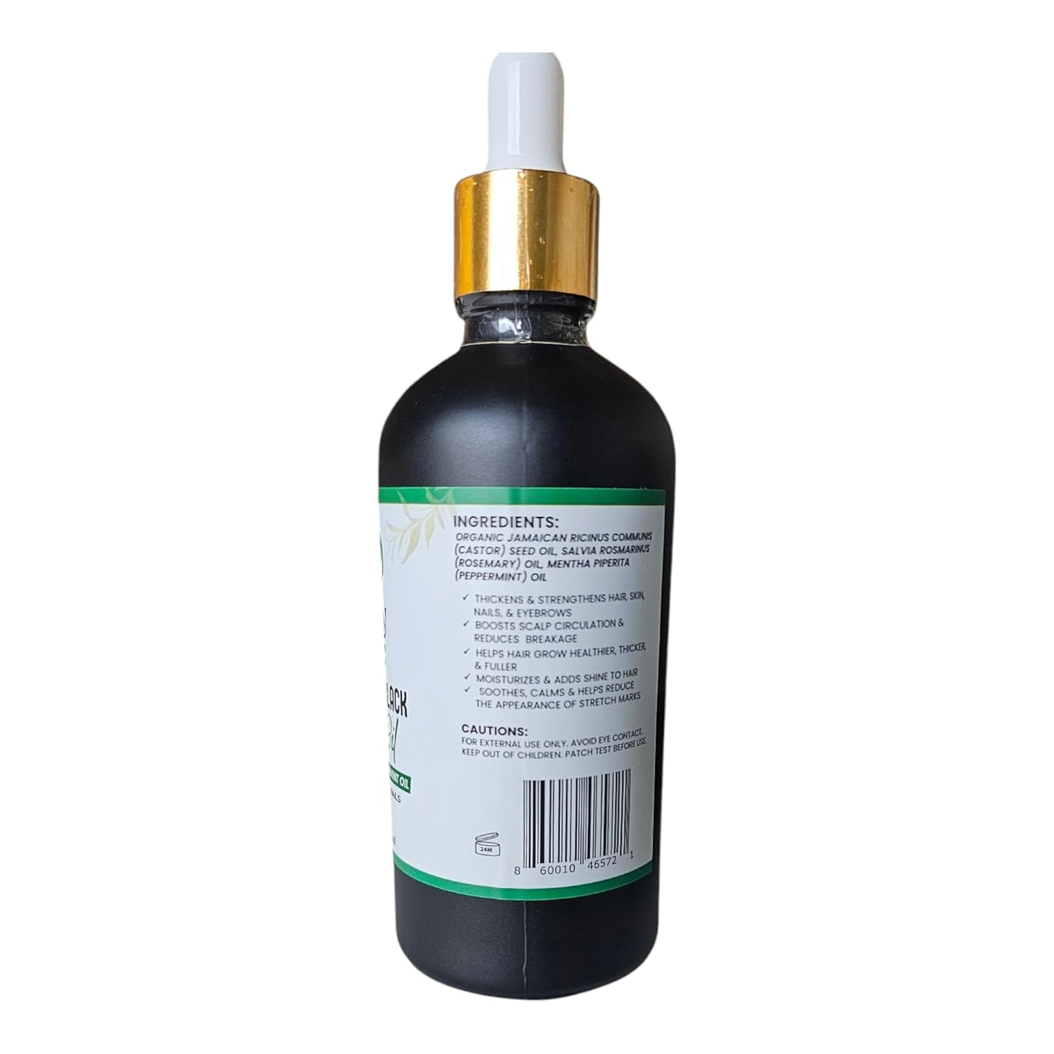 Seddy Organic Jamaican Black Castor Oil with Rosemary & Peppermint – Cold-Pressed, Hexane-Free Hair Growth & Scalp Treatment Oil for Thicker, Stronger Hair, Edges & Beard – 3.4 fl oz