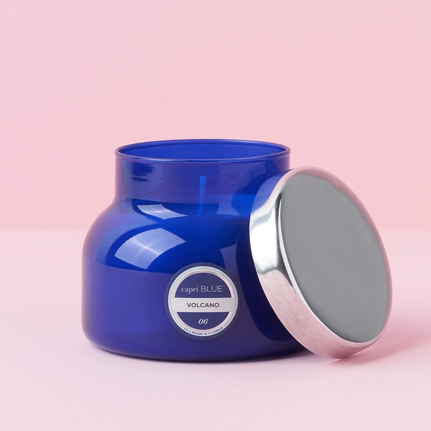 Capri Blue Volcano Scented, Glass Jar Candles for Home with Tropical Fruit & Sugared Citrus, Soy Wax Blend, Blue Color (8 Oz)