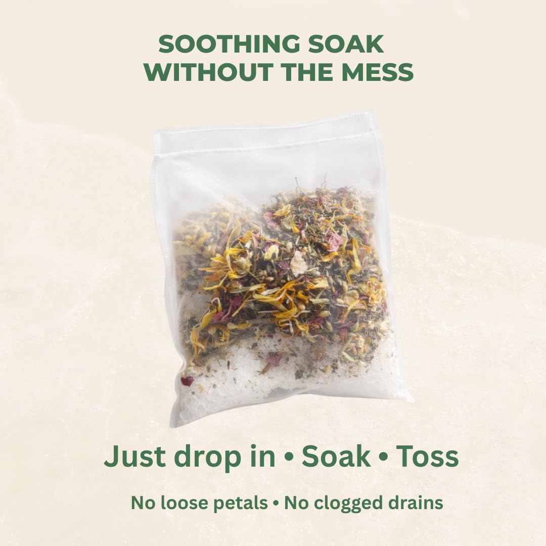 Hemorrhoid & Sitz Bath Support Soak – 5 Prefilled Sachets (50 g Each) | Epsom & Dead Sea Salts with Calendula, Chamomile, Plantain, Yarrow, Comfrey & Rose Petals | Fragrance-Free Comfort Soak
