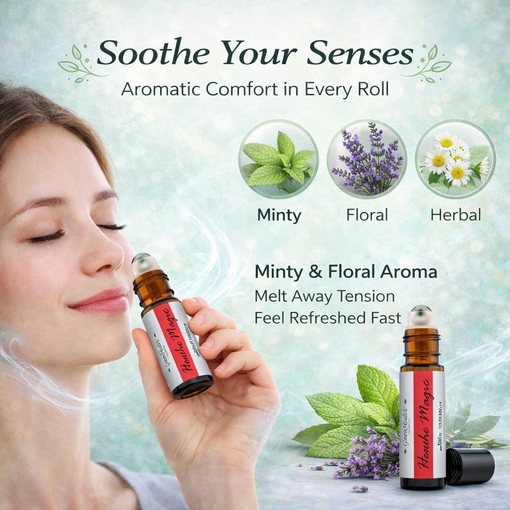 GreenHealth- Pre-Diluted Essential Oil Roll-On - Headache Magic 10 ml Roll On - Ready-to-Use