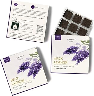 Magic Lavender Incense Bricks Refill Pack (3 x 9 Bricks) by Aromafume | Made with Pure Lavender | Ideal for Meditation, Relaxation, or Yoga | Natural, Low Smoke, Nontoxic Incense Bricks