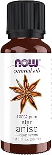 NOW Essential Oils, Anise Oil, Balancing Aromatherapy Scent, Steam Distilled, 100% Pure, Vegan, Child Resistant Cap, 1-Ounce