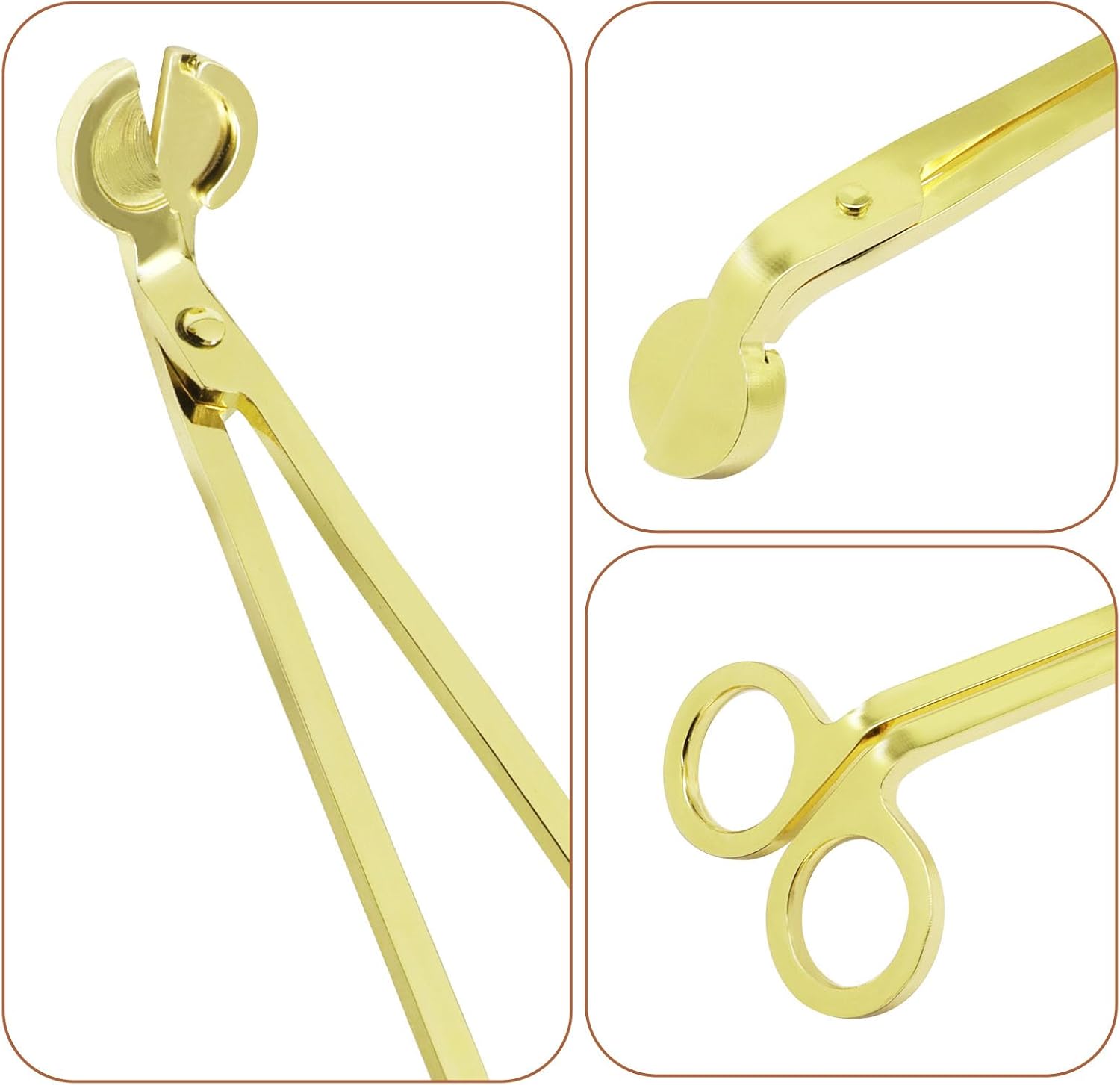 Candle Wick Trimmer, Stainless Steel Candle Wick Clipper Wick Cutter Scissor, Gold