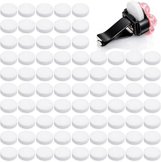 100 PCS Car Air Freshener Refill Felt Pads White Unscented Essential Oil Perfumes Refill Pads Car Air Fresheners Clip Cars Diffuser Airs Fresheners Replacement Pad for Custom Fragrance Cars Use(17 mm)