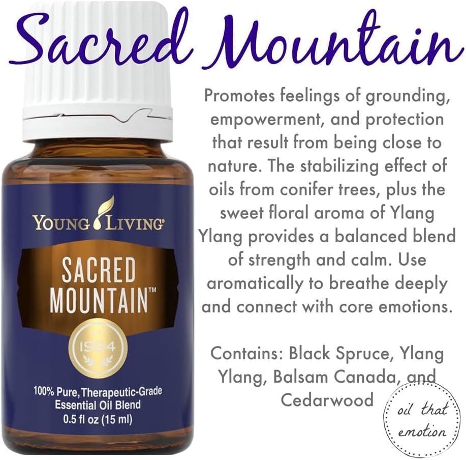 Young Living Sacred Mountain Essential Oil Blend | 15 ml | Inspiring and Grounding Aroma | Perfect for Diffusers or Topical Use | Seed to Seal Quality