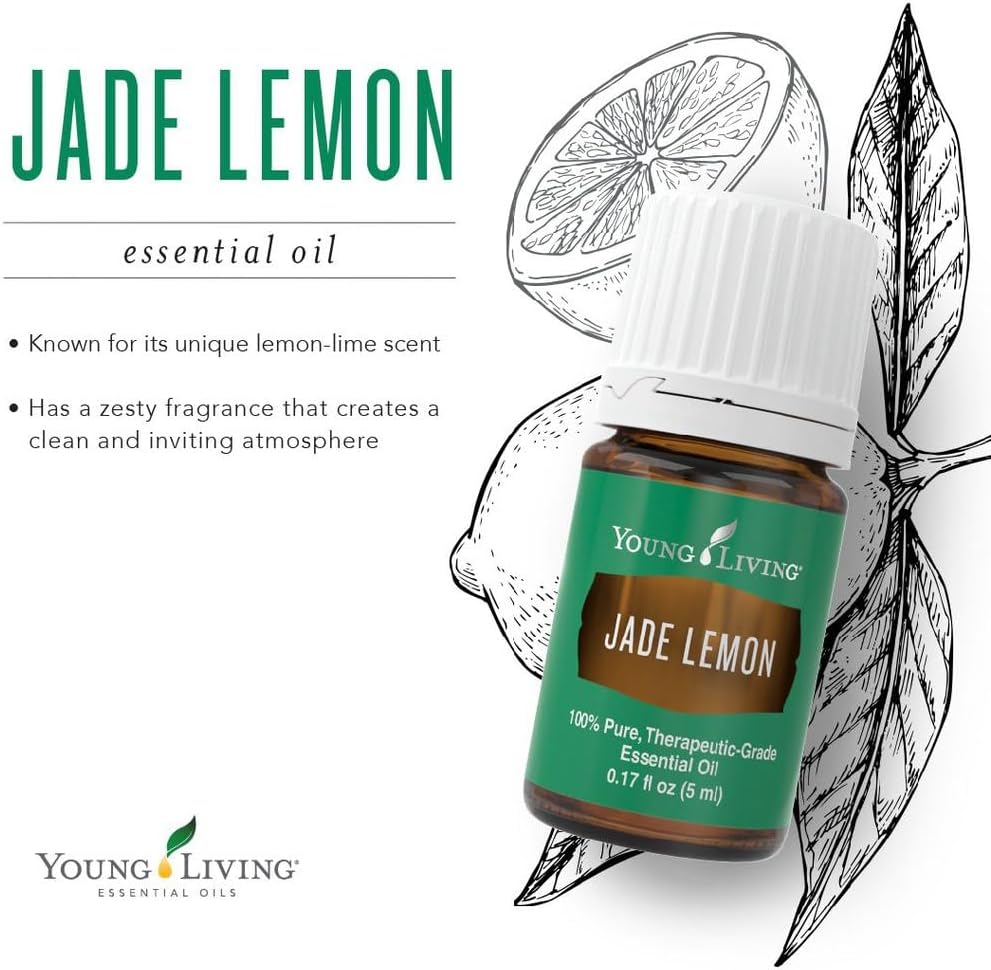Young Living Jade Lemon Premium Essential Oil - 5ml - Citrus Flavor - Fresh, Uplifting, Purifying - Lime Aroma