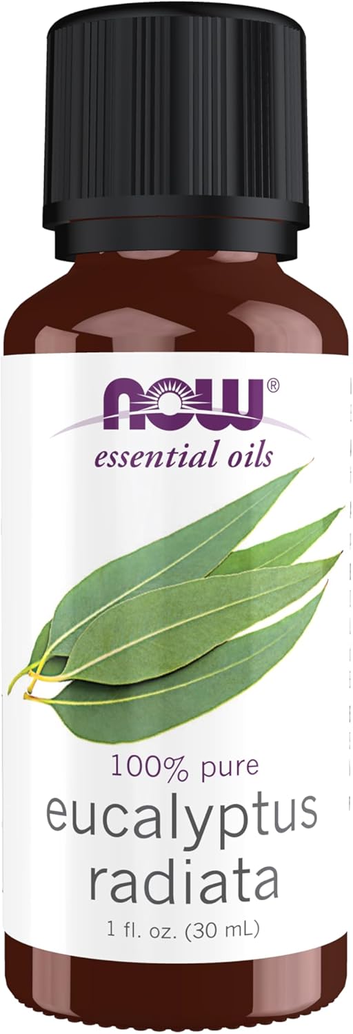 NOW Essential Oils, Eucalyptus Radiata Oil, Revitilizing Aromatherapy Scent, Steam Distilled, 100% Pure, Vegan, Child Resistant Cap, 1-Ounce
