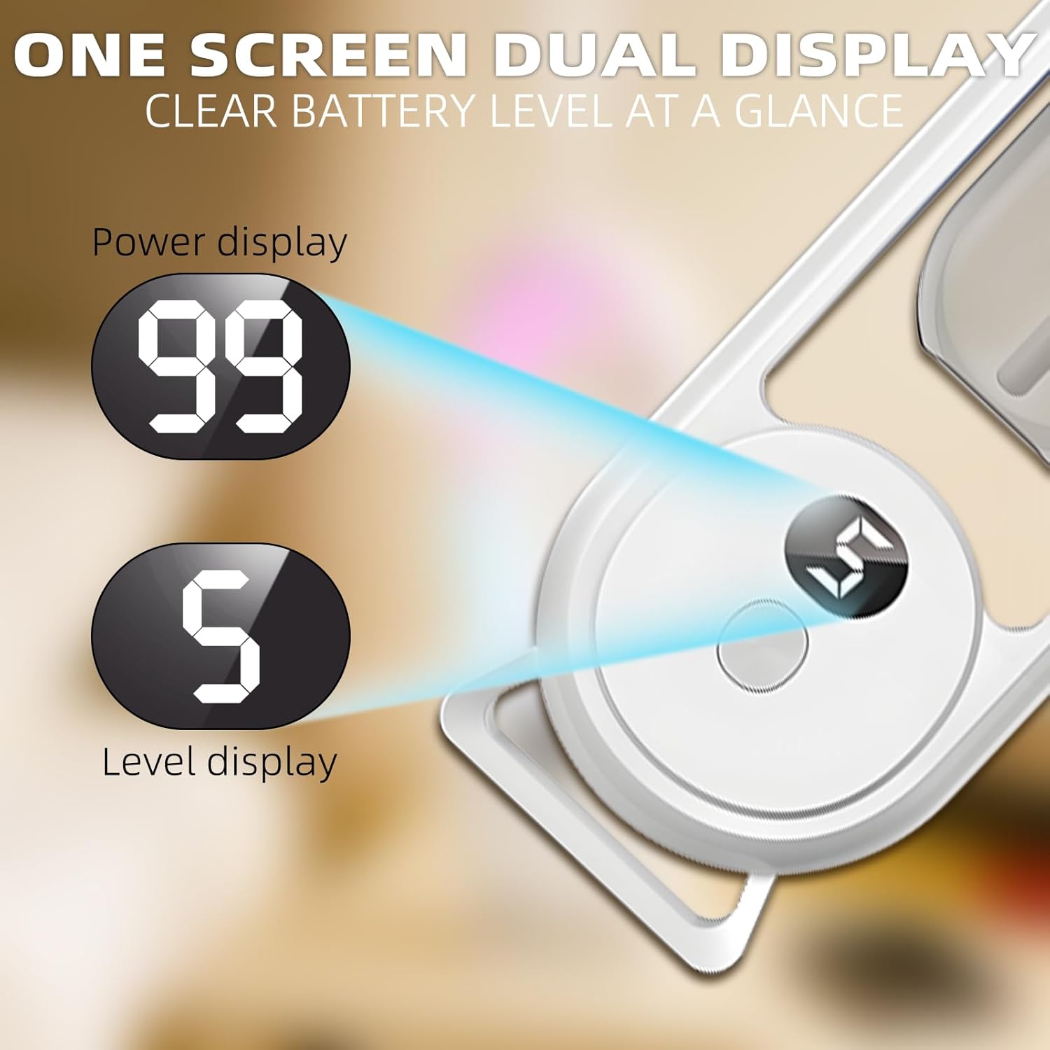 Aromatherapy Diffuser, Digital Display with LED Light and Battery Indicator, Rechargeable Automatic Spray Essential Oil Diffuser for Home Office Bedroom