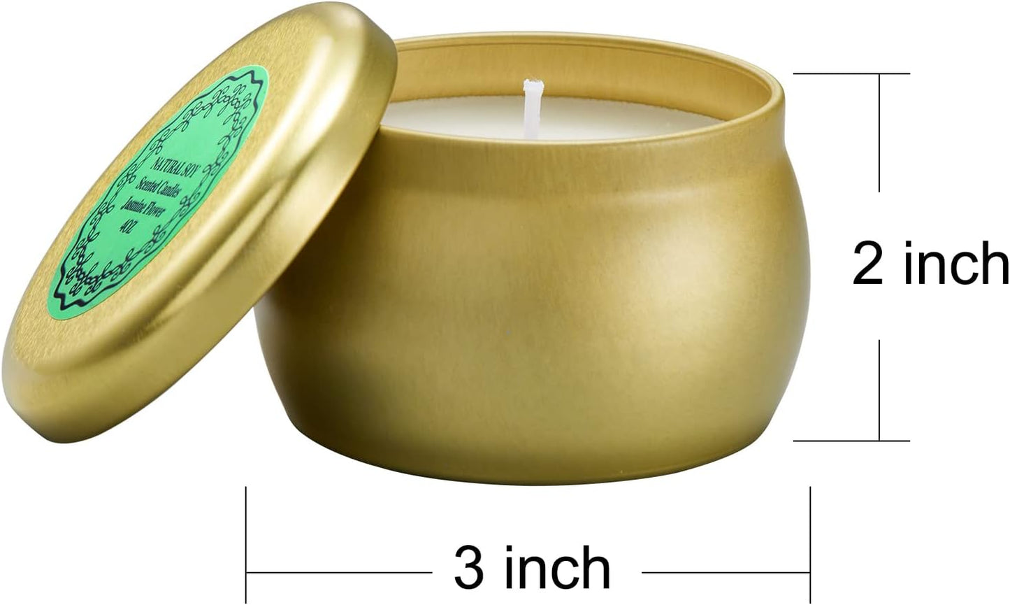 Scented Candles Gift Set, 12 Pack Natural Soy Wax Single tin 4 oz for Family Gatherings, Festive Candles