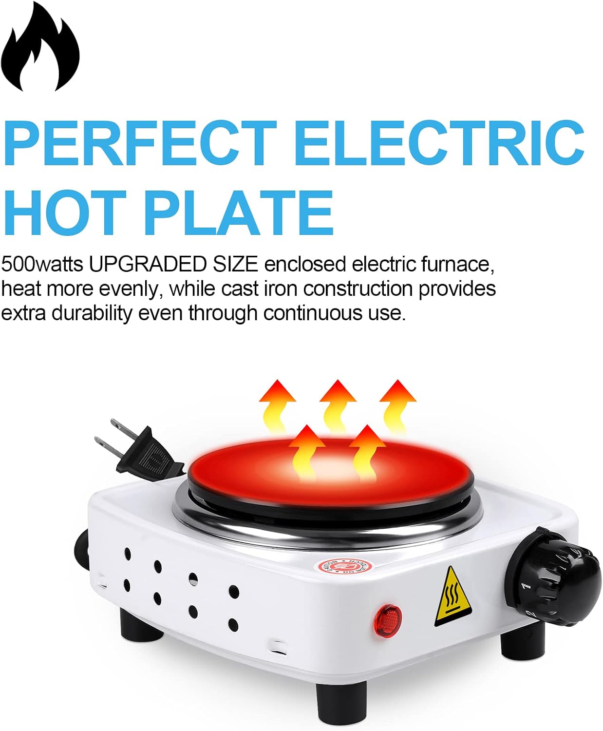 DINGPAI Hot Plate for Candle Making, White Color Electric Hot Plate for Melting Wax, Chocolate, Candy and More