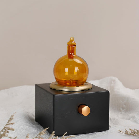 Cordless Aroma Oil Nebulizer - Waterless Diffuser for Essential Oil with Glass & Wood