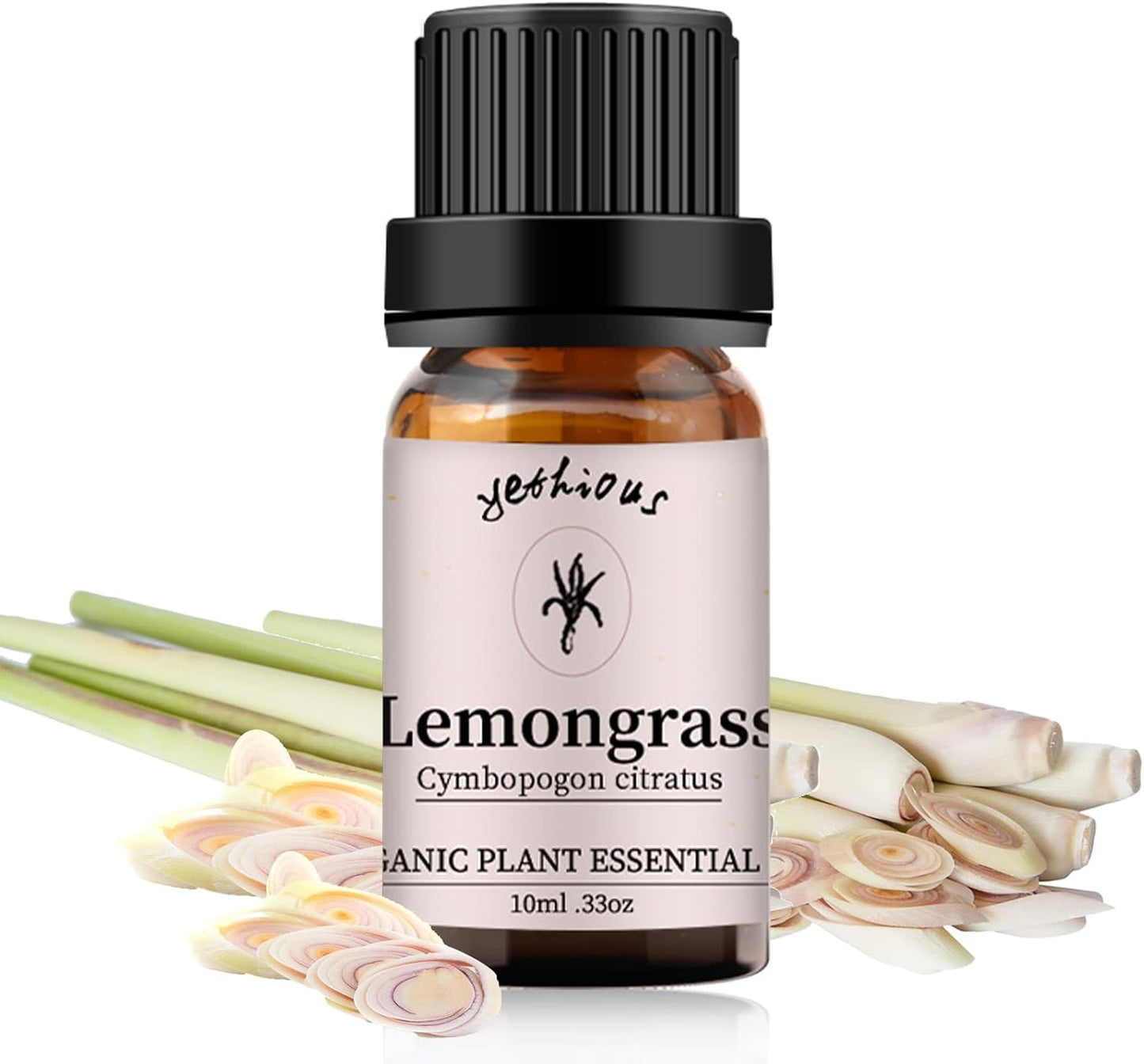 yethious Lemongrass Essential Oil Organic for Skin, 100% Pure & Natural Lemongrass Oil, 10ml/0.33 fl oz