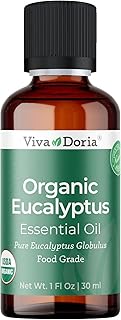 Viva Doria Eucalyptus Essential Oil, USDA Certified, Organic Eucalyptus Globulus Oil, 100% Pure, Natural Essential Oil, Undiluted, for Aromatherapy | Food Grade, 30 mL (1 Fluid Ounce)