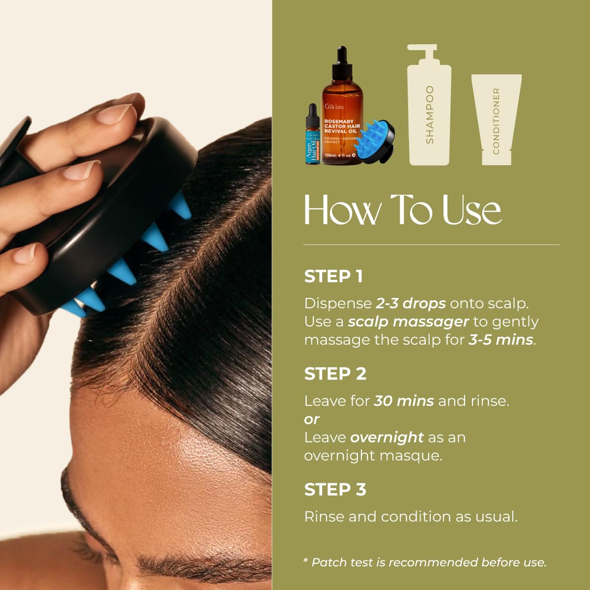 Gya Labs Rosemary & Castor Hair Revival Oil - 4 Fl Oz - Non-Greasy Formula for Thickening & Strengthening - Repairs Damaged Hair, Split Ends & Dry Scalp
