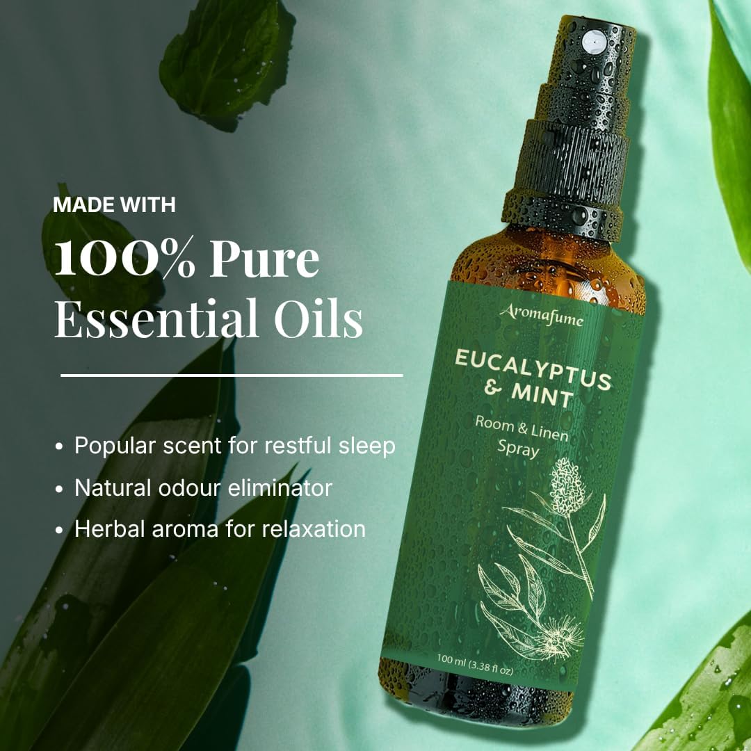 Eucalyptus & Mint Air Freshener Spray for Room & Linen 100ml by Aromafume